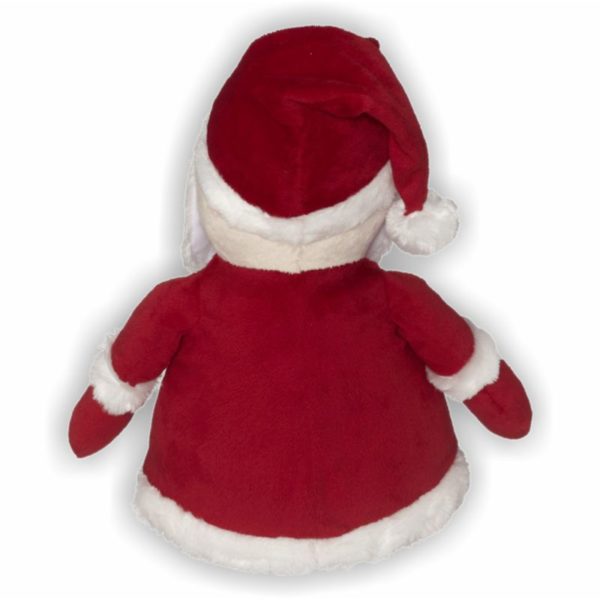 Wolfgang ist der Weihnachtsmann... Er trägt einen klassischen roten Mantel, Handschuhe und eine Weihnachtsmütze
