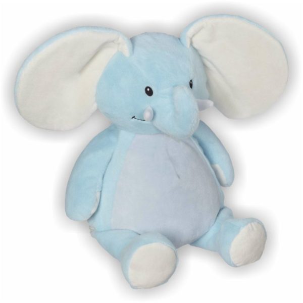 süßer blauer Elefant mit großen Ohren und süßem Lächeln